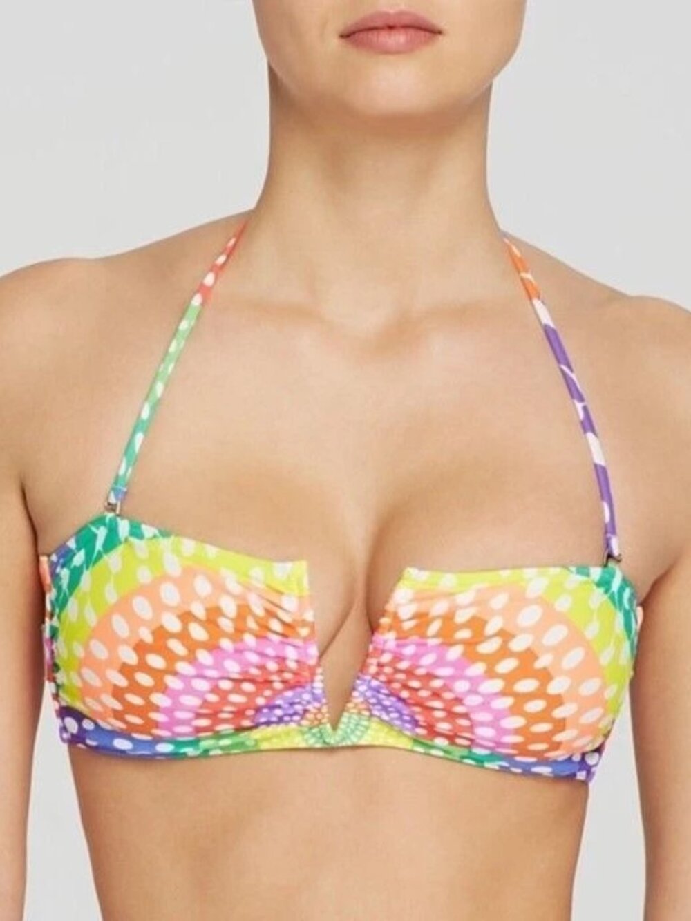Mara Hoffman Electrolight Stone V-Wire Bandeau/Halter Bikini Top